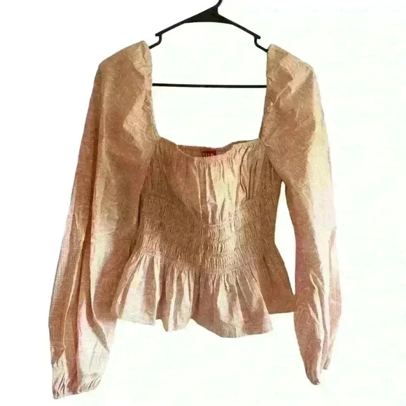 STAUD Long Sleeve Peplum Jules Top Size Large NWT - Picture 6 of 11